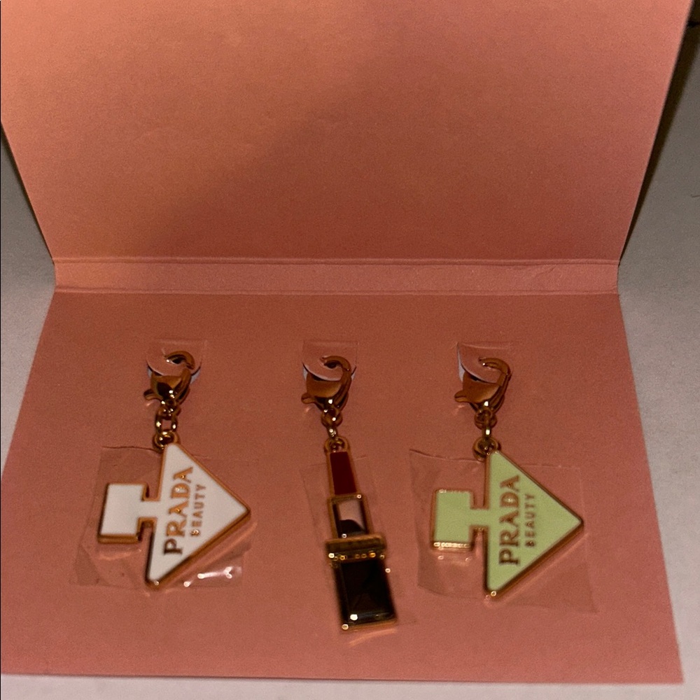 Prada Beauty Three Piece Charm Set NEW